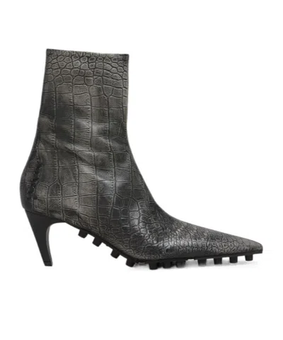 MARNI SPIKE ANKLE BOOT IN CROCODILE PRINT LEATHER