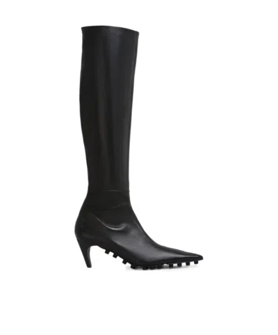Marni Spike Leather Knee-high Boots In Black