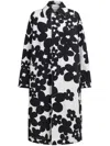 Marni Duster Coat With Black And White Dillies Print In Black  