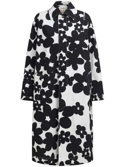 MARNI PRINTED DUSTERCOAT,SPMA0234SU.UTC462 DIN99 BLACK