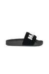 Marni Sponge Slide Slippers With Maxi Logo In Black