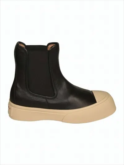 Marni Sporty Black Calf Leather Boots