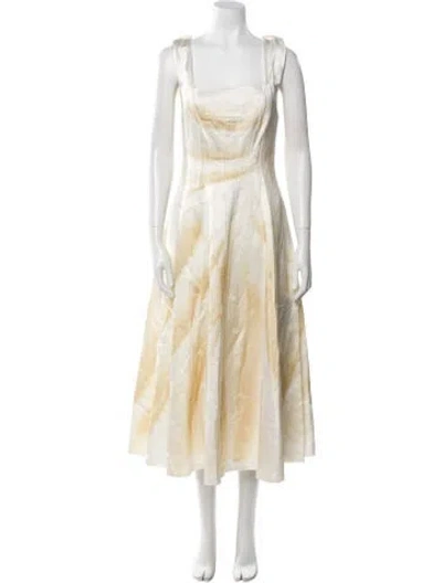 Pre-owned Marni Square Neckline Long Dress W/ Tags In Neutrals