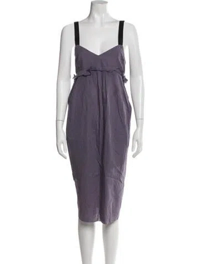 Pre-owned Marni Square Neckline Midi Length Dress In Purple