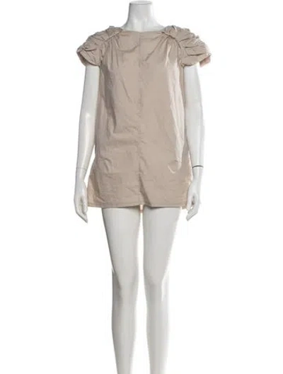 Pre-owned Marni Square Neckline Mini Dress In Neutrals