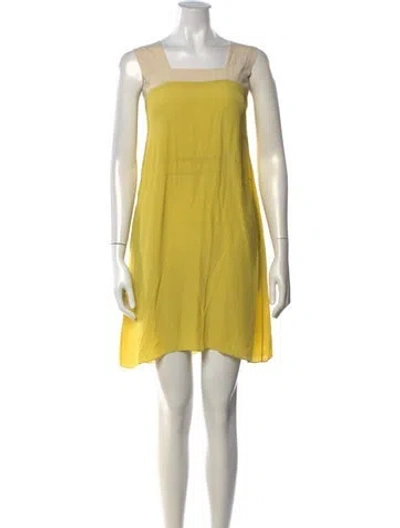 Pre-owned Marni Square Neckline Mini Dress In Yellow
