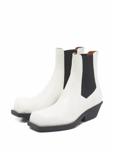 Pre-owned Marni Square-toe Chelsea Boots In White
