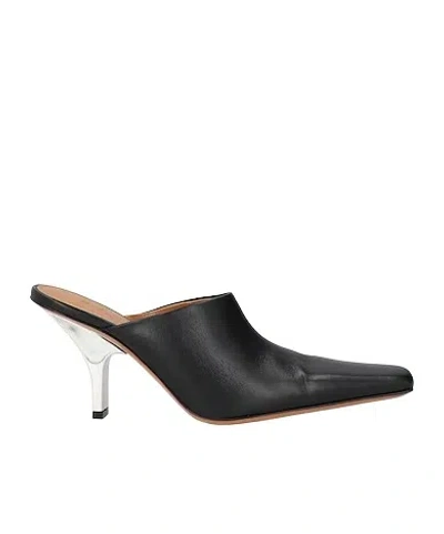 Marni Square-toe Leather Mules In Black