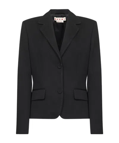 Marni Stitch Detailed Button-up Jackets Black