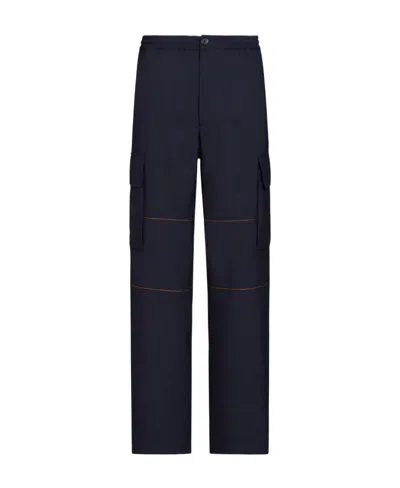 Marni Stitch Detailed Straight-leg Cargo Pants In Black