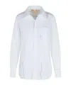 Marni Cotton Shirt With Chest Pocket And Structured Collar In White