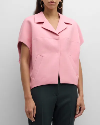 Marni Stitched Short-sleeve Round Jacket In Pink