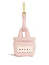 Marni Stitching Padded Puff Keyring In Pink