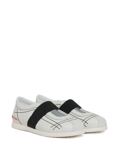 Marni Kids' Stitching Sneakers In Gray