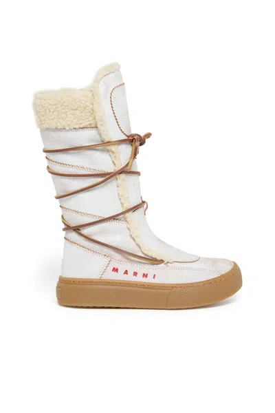 MARNI TALL SNOW BOOTS WITH TEDDY INTERIOR