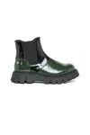 Marni Two-tone Leather Chelsea Boots In Green