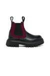 Marni Stivali Chelsea In Pelle Con Nastro Logato In Black