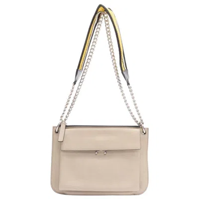 Pre-owned Marni Stone Grey Silver Lock Dual Zip Pouch Chain Sport Strap Crossbody Bag In Gray
