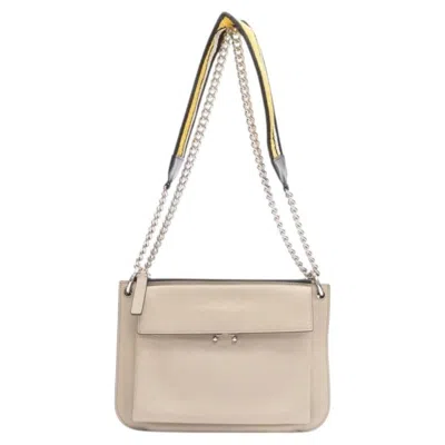 Pre-owned Marni Stone Grey Silver Lock Dual Zip Pouch Chain Sport Strap Crossbody Bag In Gray