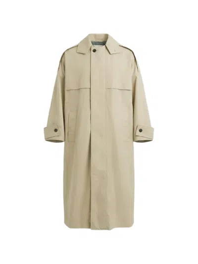 Marni Storm-flap Buttoned Coat In Neutral