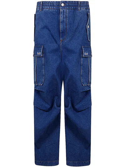 Marni Cargo Pants With Low Waist And Drawstring Clothing In Blue