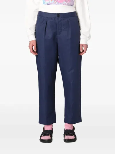 Marni Straight-fit Trousers In Blue