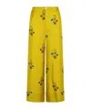 Marni Floral-print Elastic-waistband Straight Trousers In Yellow