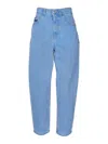 Marni Low Slung Curved-leg Ankle Denim Carrot Trousers In Blue