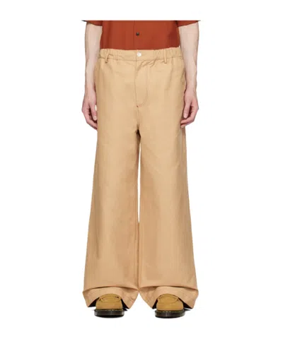 Marni Straight-leg Elasticated-waistband Trousers In Nude