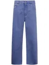 Marni Straight Leg Organic Denim Jeans In Blau