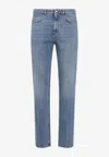 Marni Deep Blue Cotton Washed Bull Denim 5-pocket Jeans In Blue