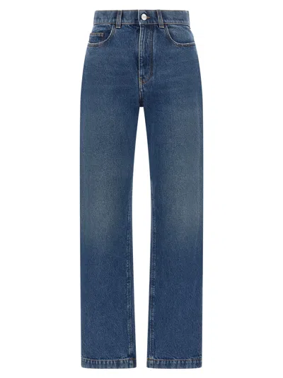 Marni High Rise Regular Fit Straight Denim Trousers In Blue
