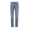 Marni Deep Blue Cotton Washed Bull Denim 5-pocket Jeans In Blue