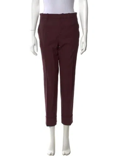 Pre-owned Marni Straight Leg Pants In Burgundy