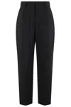 Marni Woven Straight-leg Pants In Black