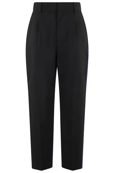 Marni Woven Straight-leg Pants In Black