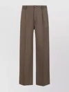 Marni Brown Wool Trousers With Elasticated Waistband In Brown