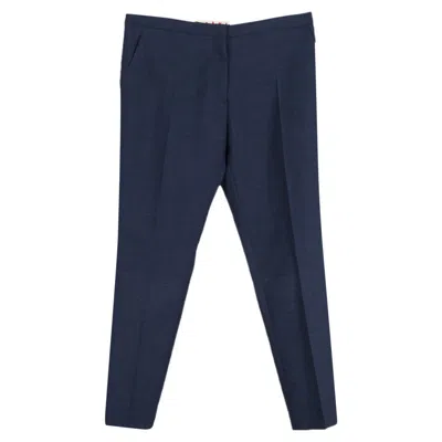 Marni Straight Leg Trousers In Blue Wool