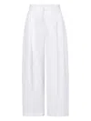 Marni White Poplin Trousers With Maxi Pleats In White
