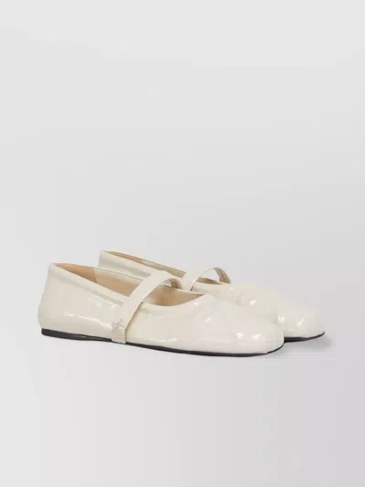 Marni Strap Square Toe Patent Ballerina Shoes