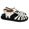 Marni Strappy Fisherman Flat Sandals In White Leather In White