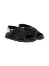 Marni Crossed Fussbett Sandals In Black