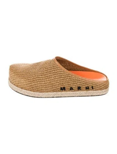 Pre-owned Marni Straw Braided Accents Espadrilles In Brown
