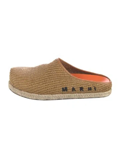 Pre-owned Marni Straw Braided Accents Espadrilles In Neutral