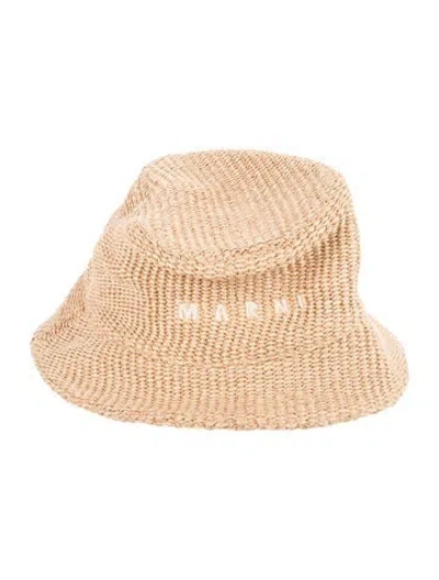 Pre-owned Marni Straw Bucket Hat In Neutral