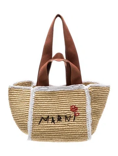 Pre-owned Marni Straw Shoulder Bag W/ Tags