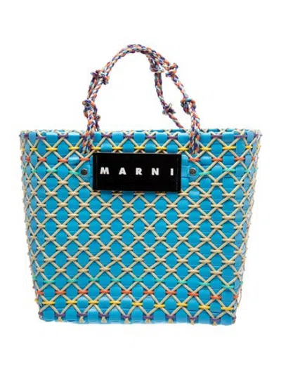 Pre-owned Marni Straw Tote In Blue