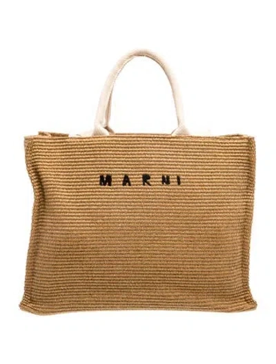 Pre-owned Marni Straw Tote In Brown