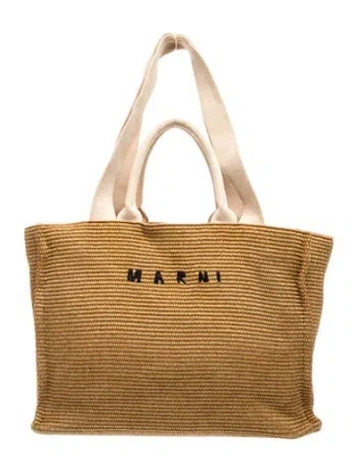 Pre-owned Marni Straw Tote In Brown