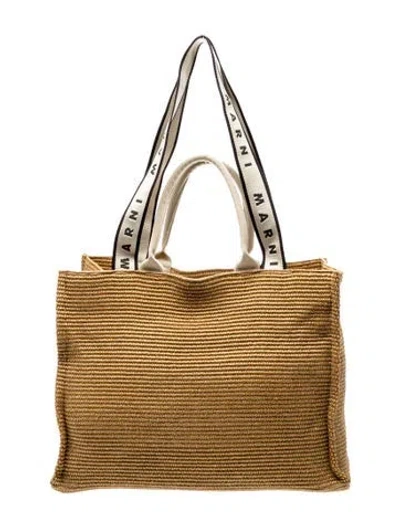Pre-owned Marni Straw Tote In Brown